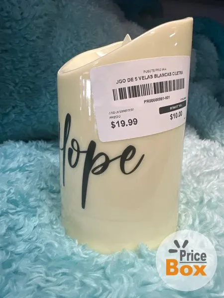 JGO DE 5 VELAS BLANCAS C/LETRA